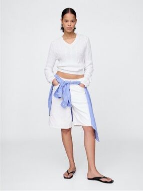 GAP 11” midrise longline jean shorts